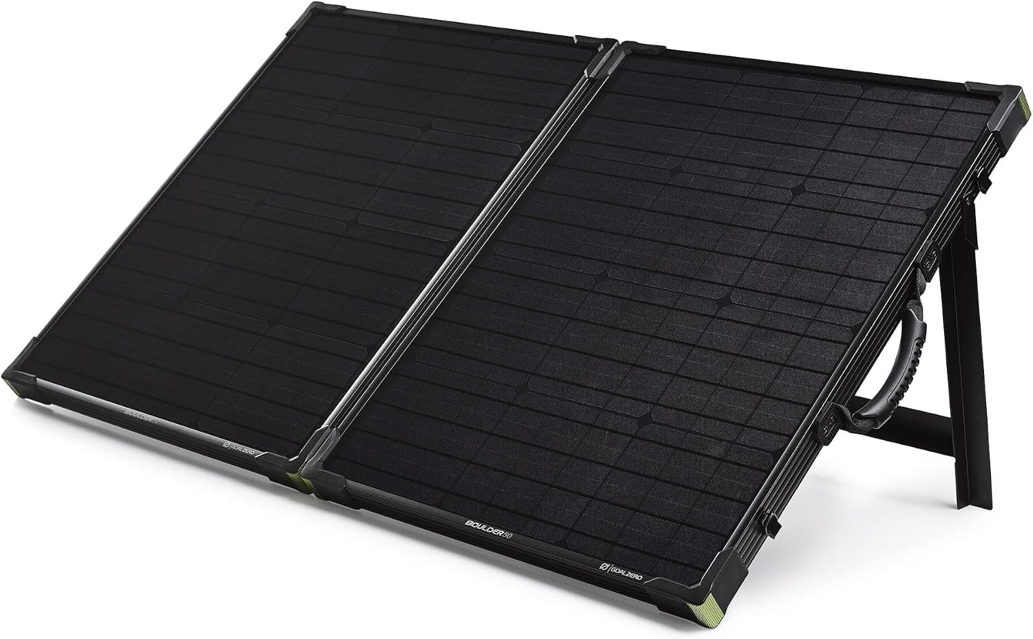Goal Zero Boulder 100 Briefcase, 100 Watt Monocrystalline Solar Panel | Connected 50W Panel Pair, Tempered Glass & Aluminum Frame, Hinged Design with Canvas Carry Bag