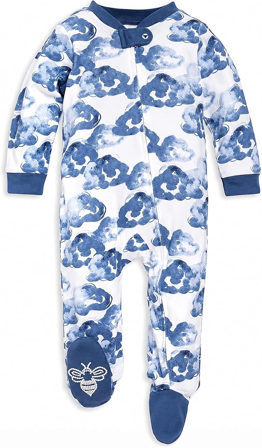 Burt's Bees Pijama con pies para dormir y jugar de algodón orgánico para bebés niños | Los pijamas con cremallera frontal fácil cuentan con una cremallera de 2 vías para garantizar que los recién nacidos tengan un sueño reparador.