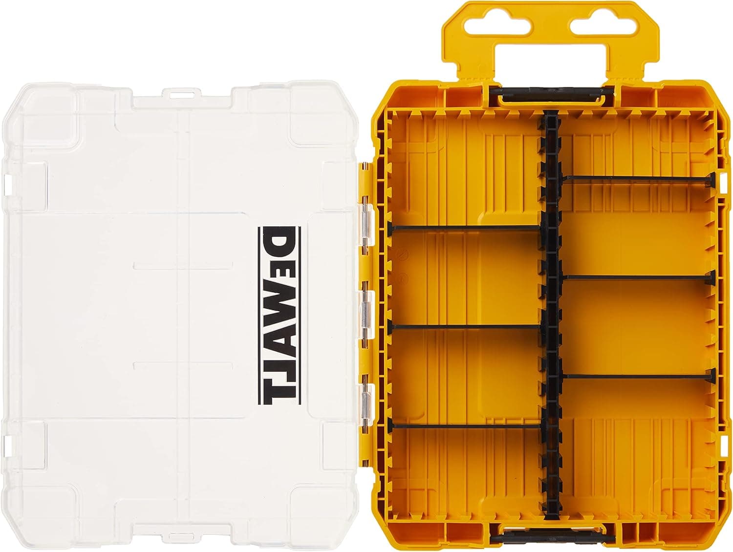DEWALT Caja de herramientas, organizador de piezas pequeñas de 8 compartimentos medianos, caja de herramientas portátil resistente con organizador de tornillos con divisores personalizables (DWAN2190) (paquete de 5)