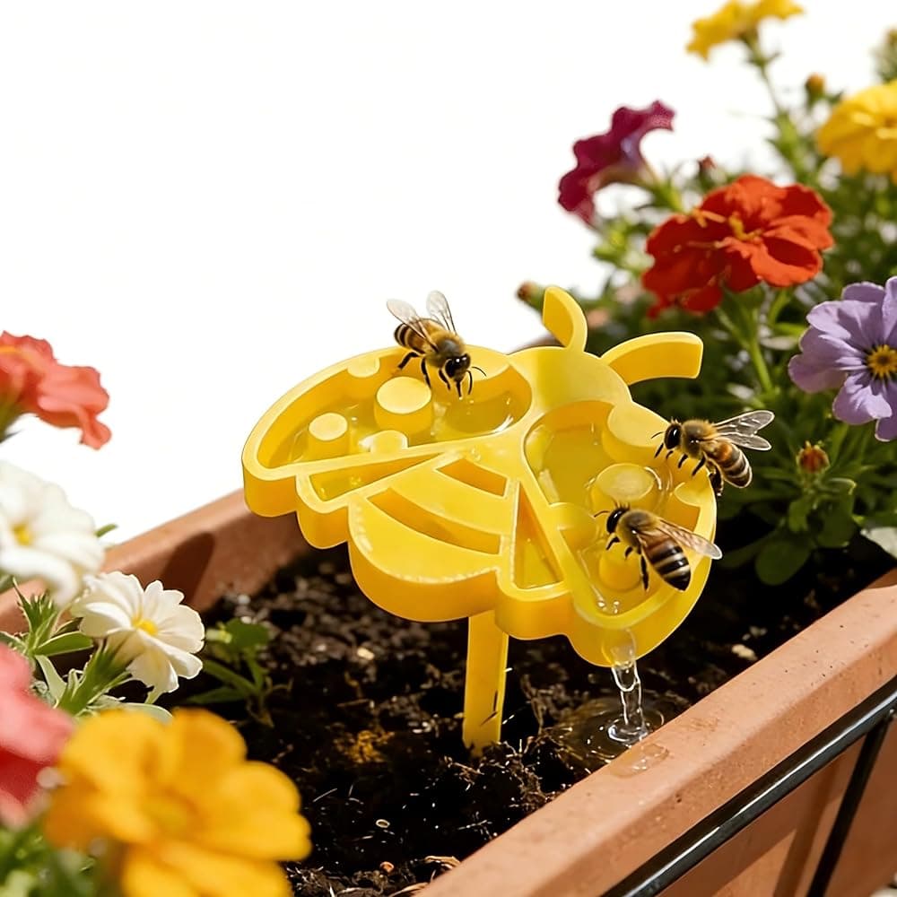 New Bee Beetle Insect Waterer Decoración de jardín, (Amarillo, paquete de 2) | 2026 Nuevo, comedero para colibríes, regadera para mariposas, hazlo tú mismo