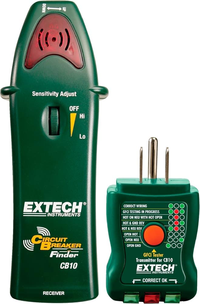 Buscador de disyuntores de CA Extech CB10 y probador de receptáculos GFCI