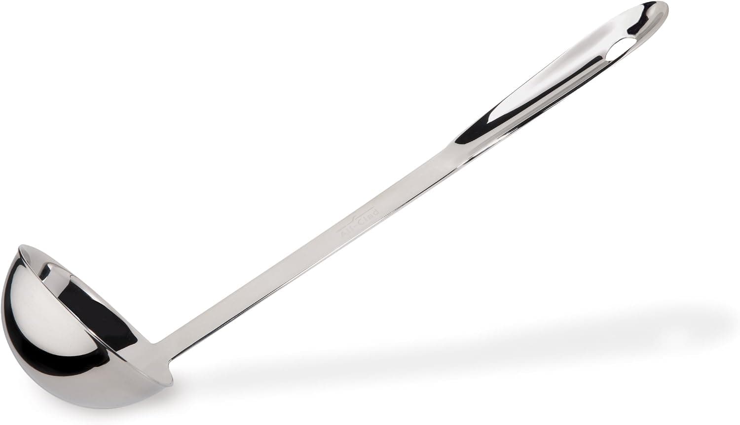 Utensilios de cocina de acero inoxidable especializados All-Clad, cucharón de sopa grande, herramientas de cocina, trucos de cocina plateados