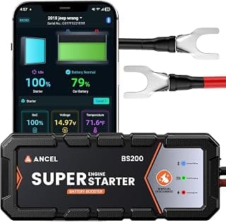 ANCEL BS200 Super Starter, Permanently Connected Jump Starter System | Supercapacitor Battery Protection with Health Monitoring, 700A Start Assist for 3.0L Vehicles, -40°F to 176°F