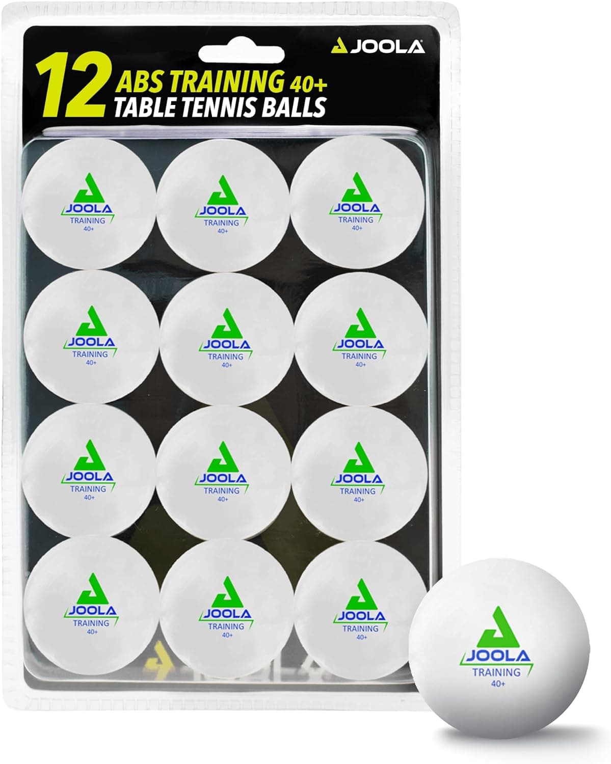 Pelotas de tenis de mesa JOOLA Training 3 Star - Pelotas de ping pong a granel de regulación de 40+ mm para competición y juego recreativo - Diversión como juguete para gatos - Compatible con interiores y exteriores