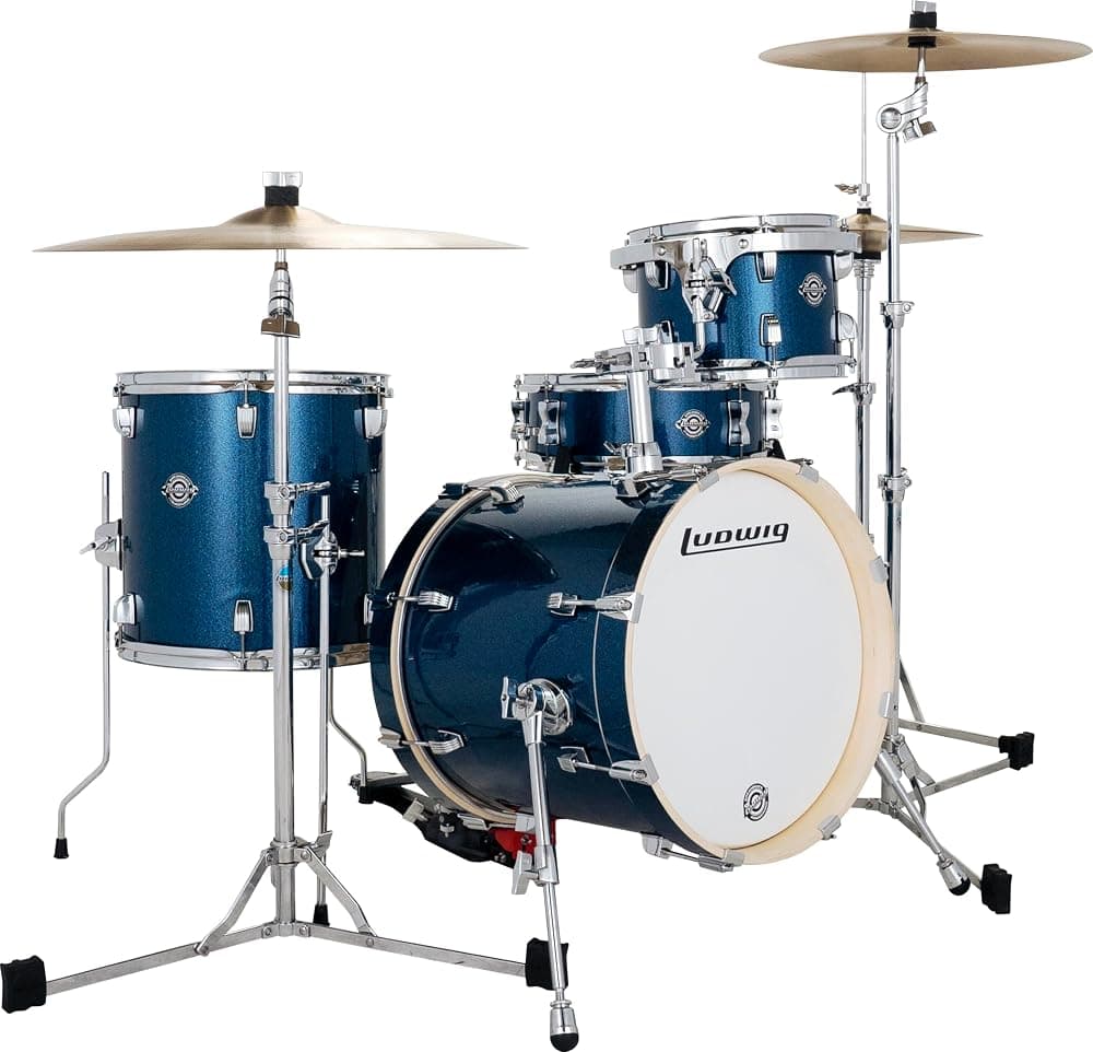 Paquete de carcasas de 4 piezas Ludwig Breakbeats by Questlove - Deep Blue Sparkle
