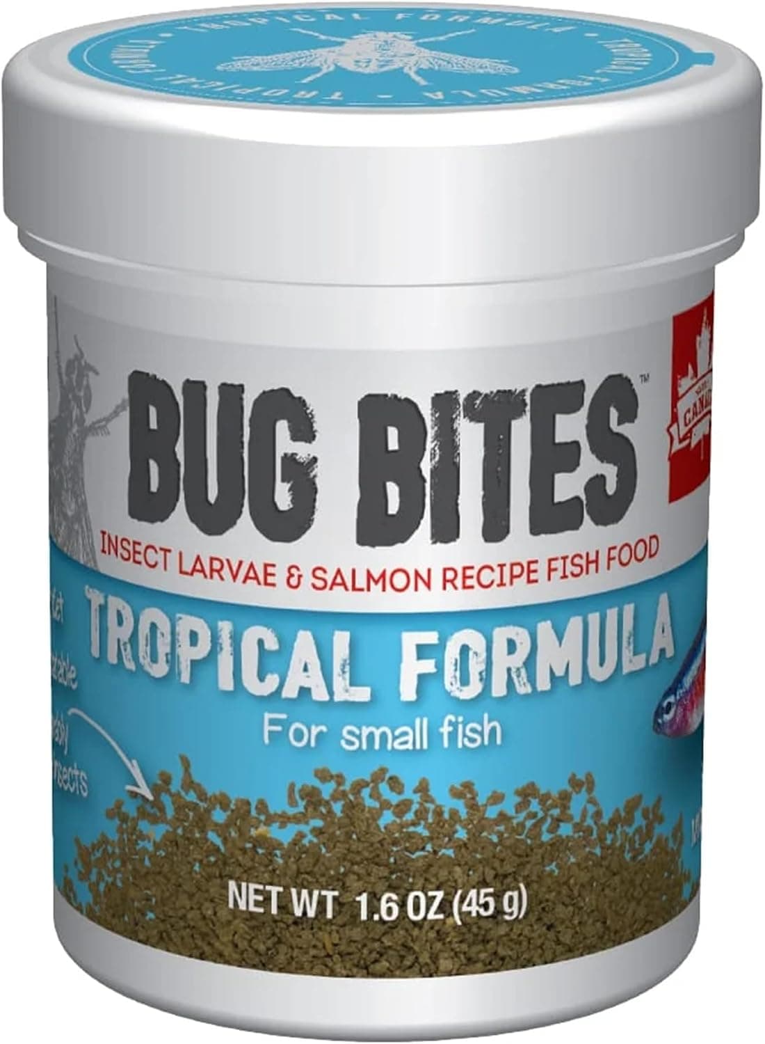 Fluval Bug Bites Alimento para peces tropicales, gránulos pequeños para peces de tamaño pequeño a mediano, 1.6 oz., A6577