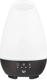 HealthSmart Difusor de aceites esenciales de 500 ml para habitaciones grandes, humidificador de niebla fría y difusor de aromaterapia, temporizador ajustable, modo de niebla y 7 colores de luz LED, blanco (paquete de 1)