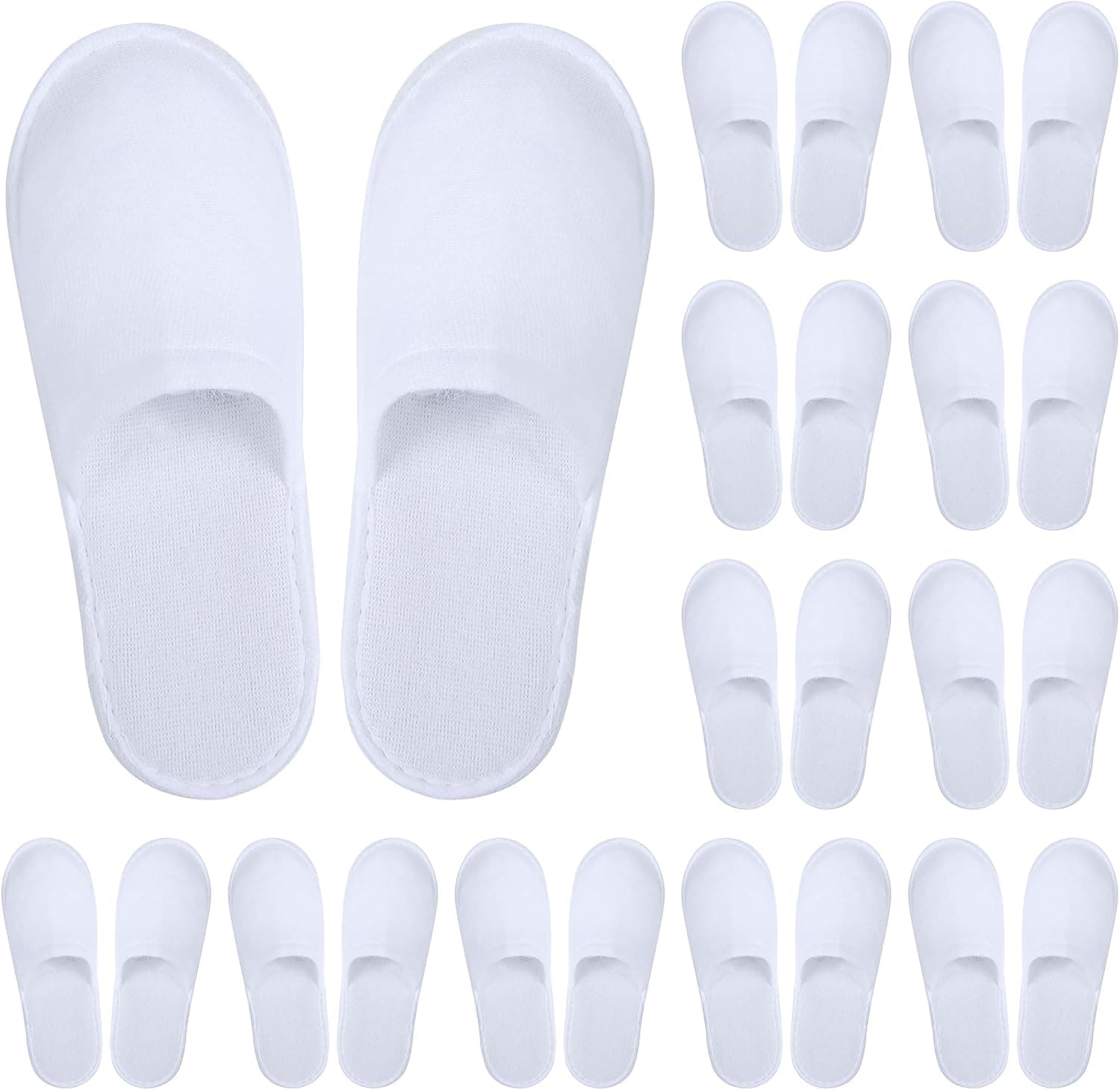 Aneco 12 Pairs Disposable Spa Slippers Fluffy Closed Toe Spa Slippers for Hotel, Home, Guest Use, Fits up to US Men Size 10 and Women Size 1