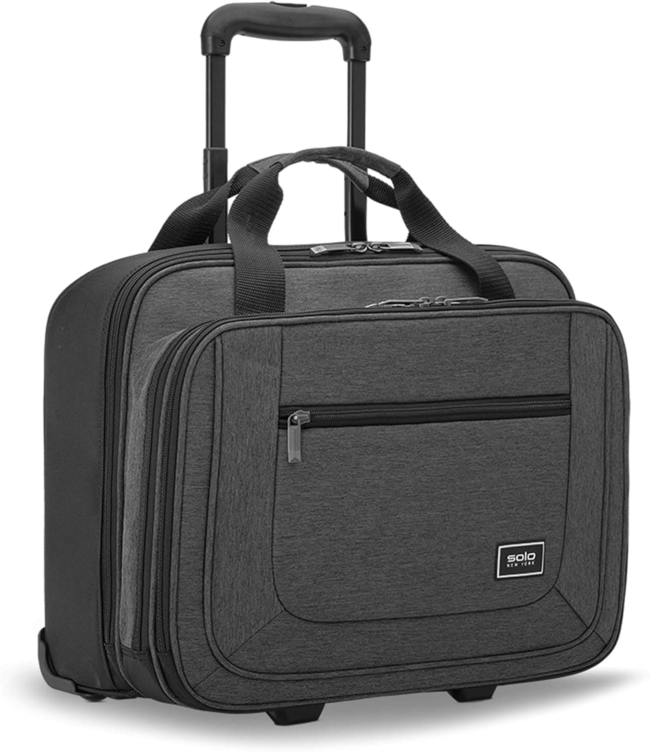 Solo New York Estuche con ruedas con ruedas - Bolso con ruedas para computadora portátil, maletín con ruedas para mujeres y hombres, tamaño de transporte para viajes, se adapta a computadora de 17,3" - Bryant, gris