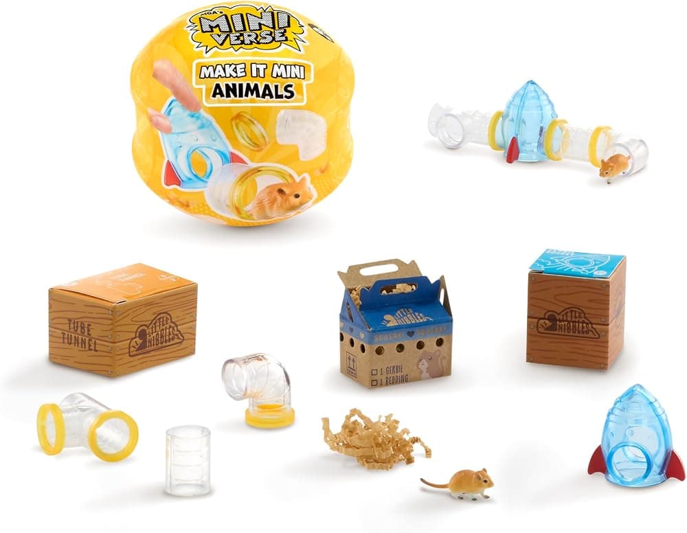 MGA's Miniverse Make It Mini Animals Serie 2 Mini Coleccionables, Blind Pack, DIY, Manualidades, Resina, Réplicas de Animales, Coleccionistas, Regalos, 8+