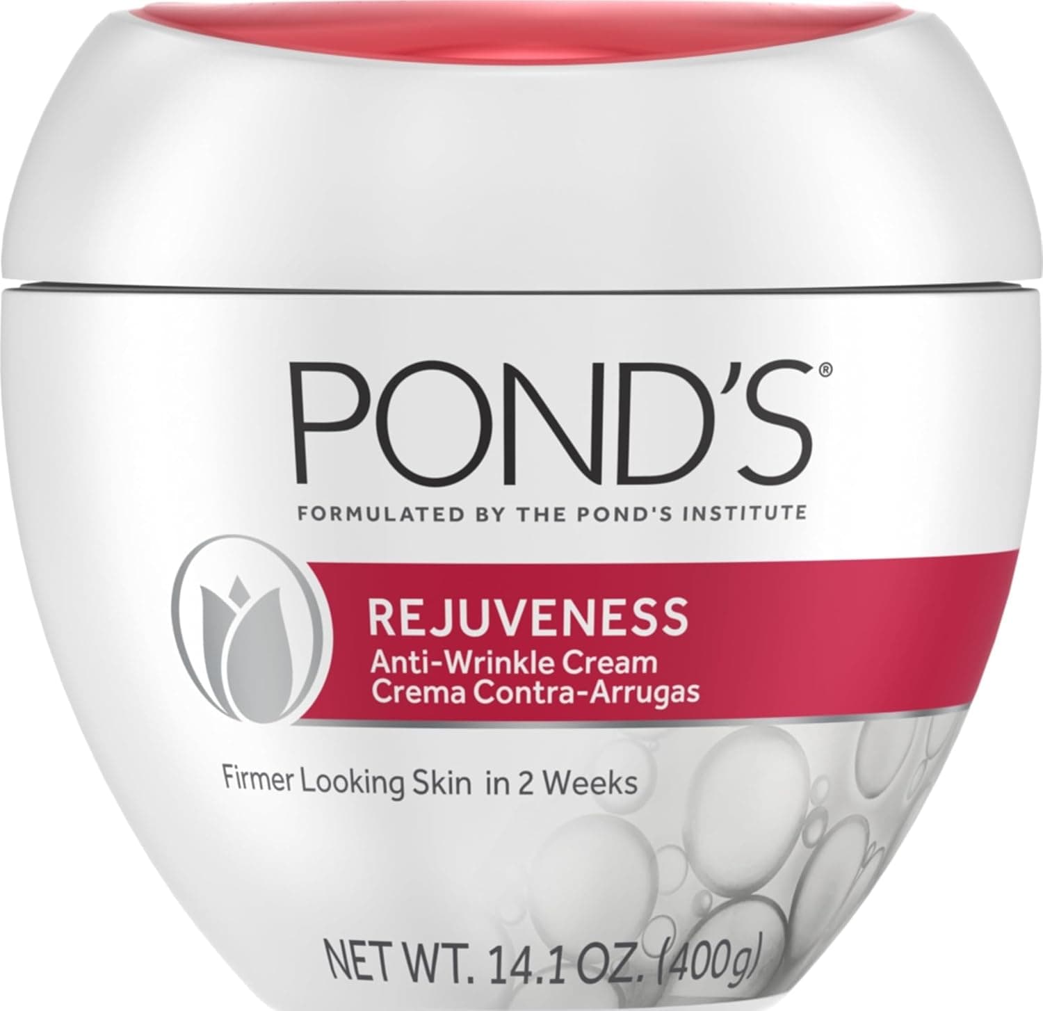 POND'S Rejuveness Face Cream – Hidratante facial antienvejecimiento con AHA, vitamina E y colágeno – Crema diaria antiarrugas para mujeres – Crema facial hidratante de colágeno – Probado por dermatólogos, 14.1 oz