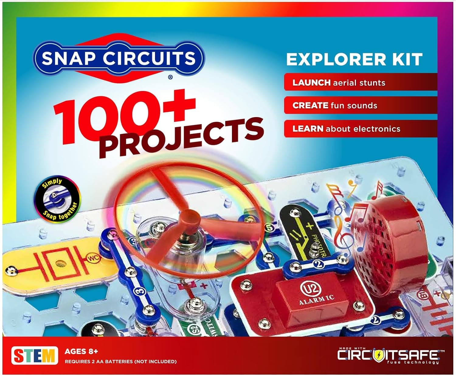 SNAP CIRCUITS Jr. SC-100 STEM Kit electrónico, más de 100 proyectos, mayores de 8 años