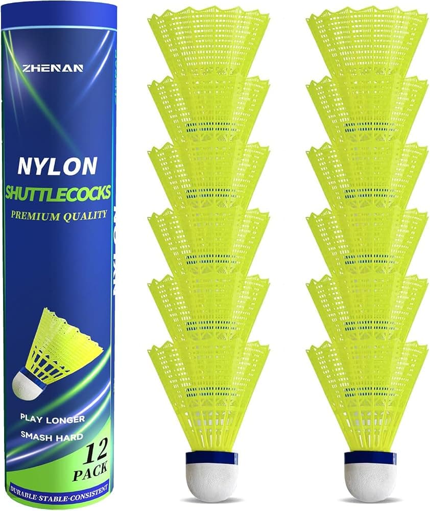 Birdies de bádminton, volantes de bádminton de nailon con estabilidad y durabilidad para entrenamiento de práctica de bateo, volante de alta velocidad, paquete de 12 bolas de volante duraderas para partidos deportivos en interiores y exteriores
