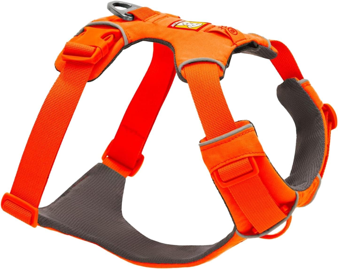 Ruffwear, Arnés para Perros Front Range, Arnés Reflectante Suave y Acolchado para Uso Diario con Clips de Correa Dobles, Ajuste Ajustable y liviano para Entrenar o Caminar para Todos los Perros, Naranja Blaze, Mediano