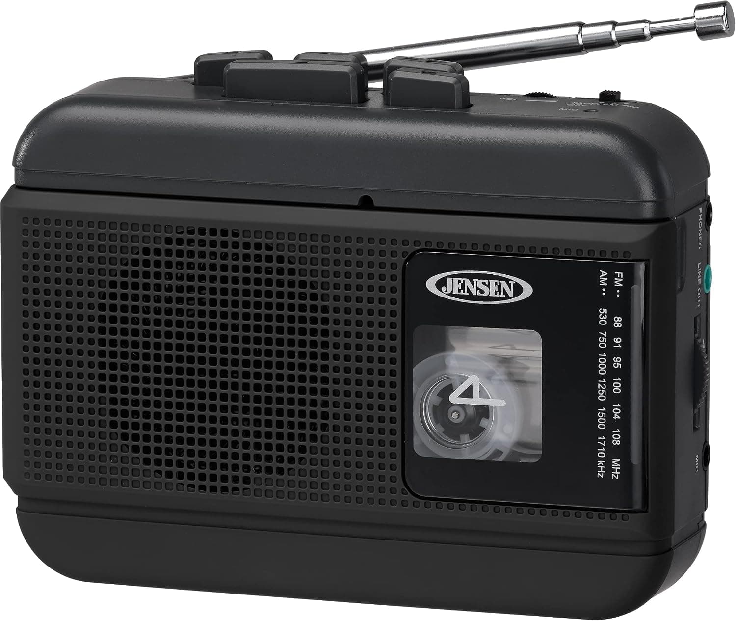 Reproductor/grabador de casetes personal JENSEN® con radio AM/FM