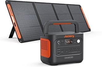 Generador solar Jackery 1000 v2 y panel solar de 200 W, 1070 Wh, 1500 W CA | Carga rápida de 1 hora, batería LiFePO4, salida USB-C de 100 W, para exteriores, vida fuera de la red, vehículos recreativos, emergencias
