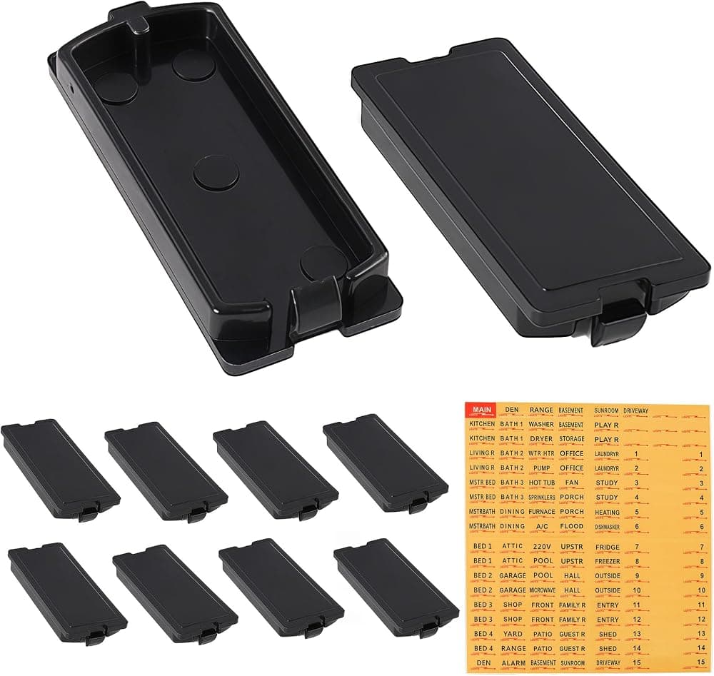 Placa de relleno de disyuntor para centro de carga Eaton, paquete de 10 | Se ajusta a espacios en blanco de panel de interruptores de 1 pulgada, con etiqueta de panel eléctrico