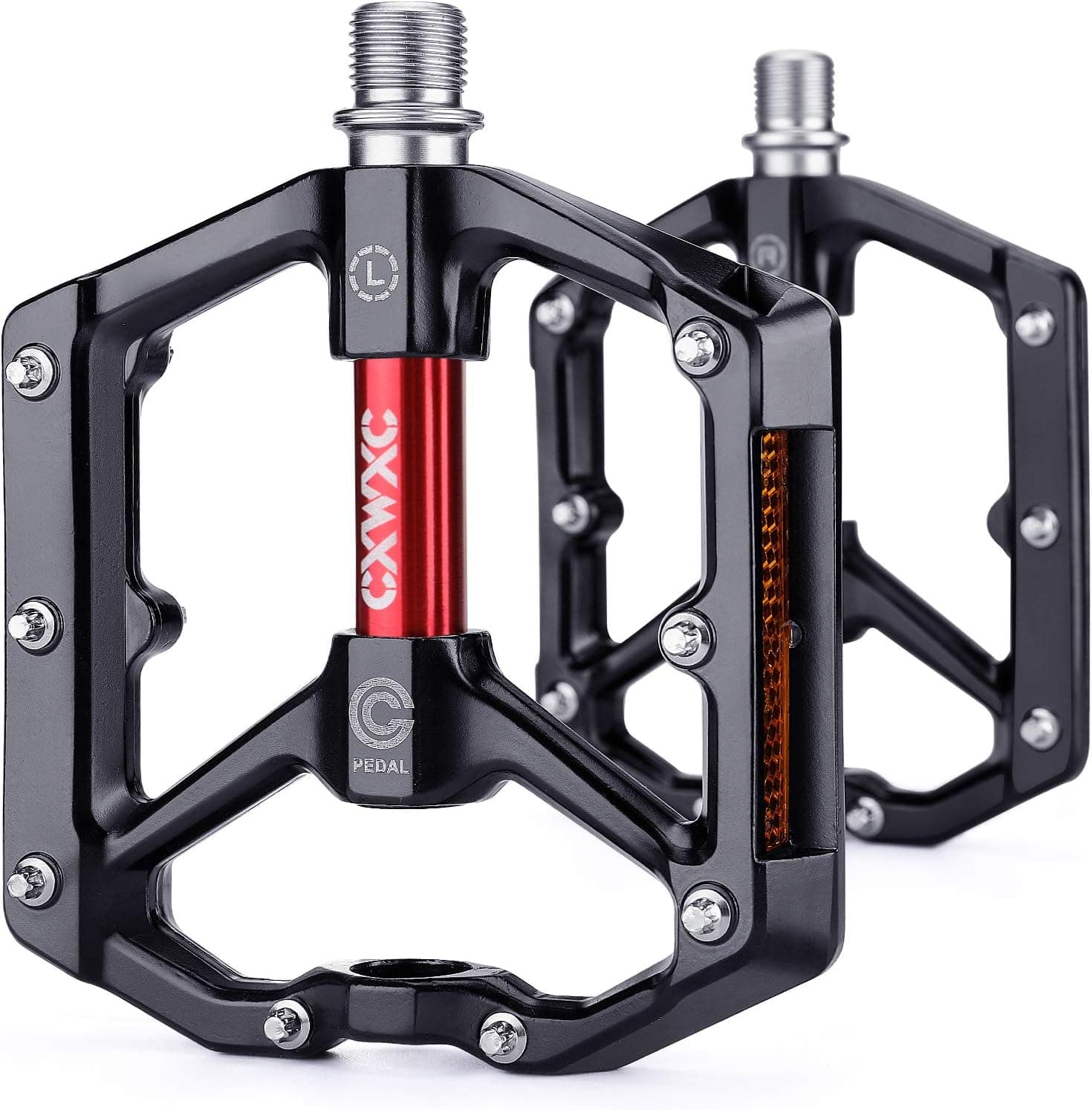 CXWXC Pedales de bicicleta de carretera/MTB - Pedales de bicicleta de aleación de aluminio | Pedal de bicicleta de montaña con clavos antideslizantes extraíbles