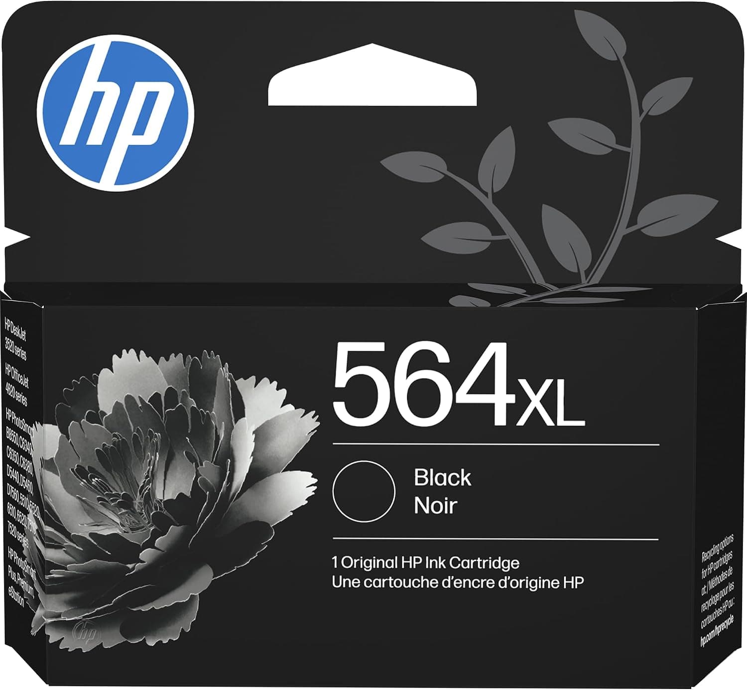 HP 564XL Black High-Yield Ink | Funciona con DeskJet 3500; OfficeJet 4620; PhotoSmart B8550, C6300, D5400, D7560, 5510, 5520, 6510, 6520, 7510, 7520, Plus, Premium, eStation Series | CN684WN