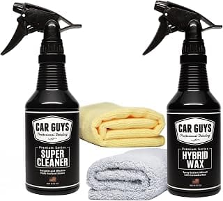 CAR GUYS Kit de detallado de automóviles | Cera híbrida de 18 oz y súper limpiador de 18 oz
