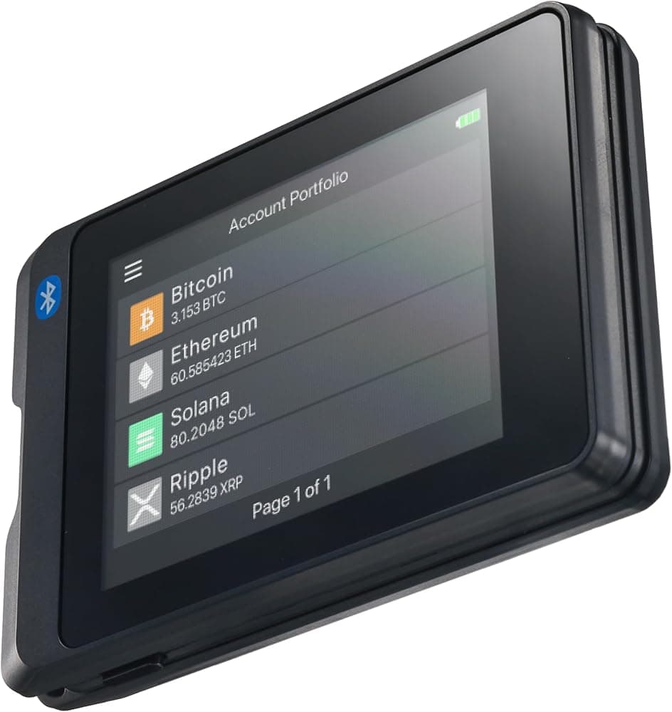 SecuX W20 Crypto Wallet con pantalla táctil intuitiva, billetera de hardware con Bluetooth, Bitcoin, Ethereum, NFT, tokens y criptomonedas fáciles de administrar con características de seguridad de grado militar