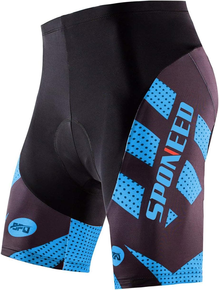 sponeed Pantalones cortos de ciclismo para hombre acolchados para montar en bicicleta, ropa de ciclismo, medias