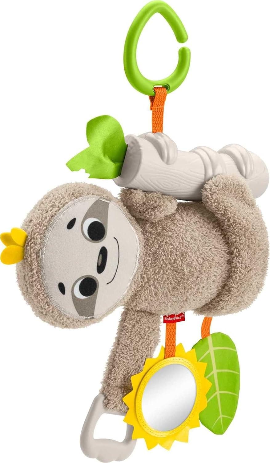 Fisher-Price Juguete para bebé, cochecito lento, muy divertido, perezoso, actividad de viaje con movimiento y detalles sensoriales para recién nacidos a partir de 0 meses