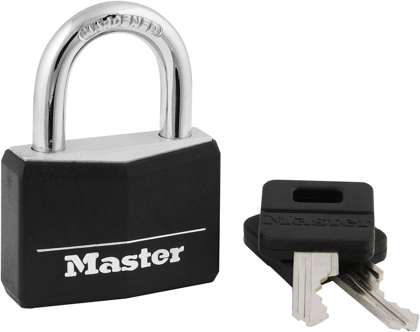 Master Lock Gym Locker Lock, Keyed Lock, Black Covered Aluminum Lock 141D