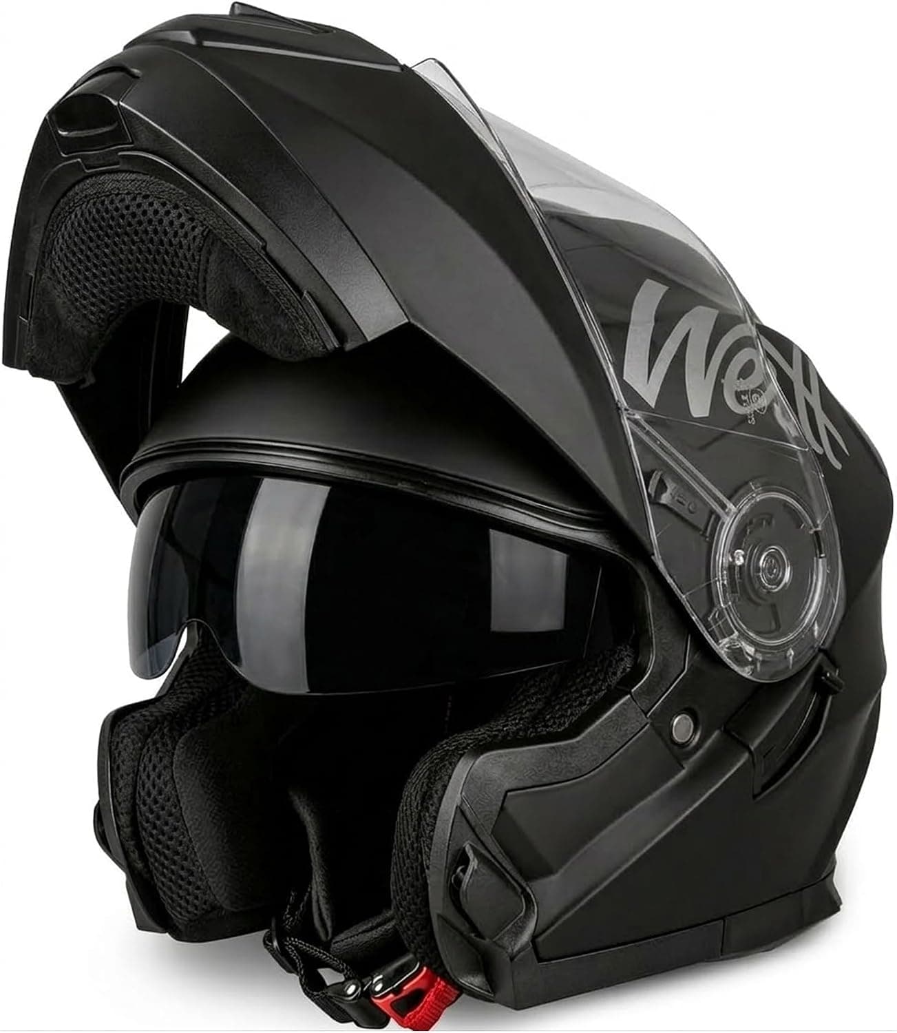 Westt Cascos de motocicleta, casco modular abatible con doble visera - Aprobado por el DOT | Cascos para adultos, Cómodo soporte para el cuello, Reduce el ruido del viento, Seguro y conveniente, para hombres y mujeres (bicicleta de calle, ATV)