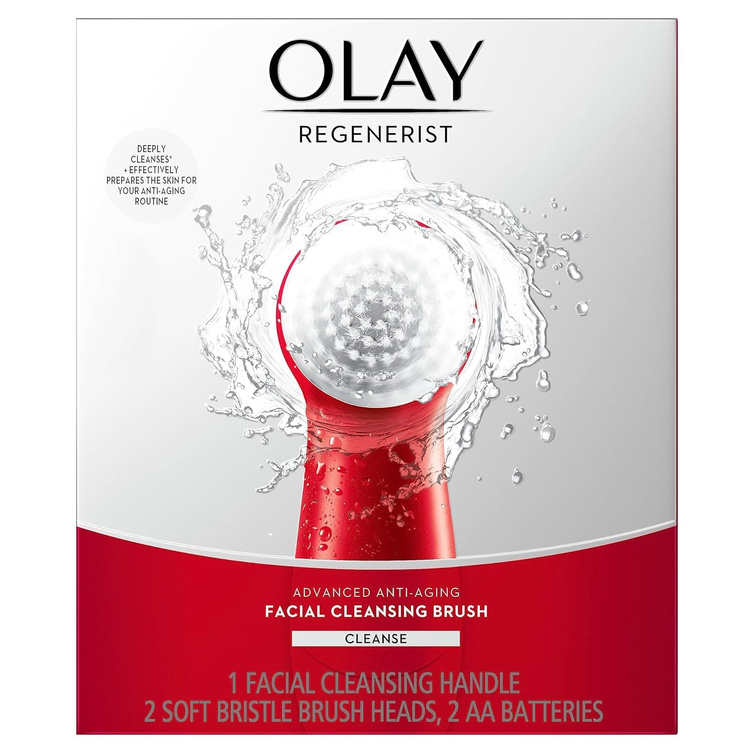 Olay Facial Cleansing Brush Regenerist, exfoliante facial con 2 cabezales