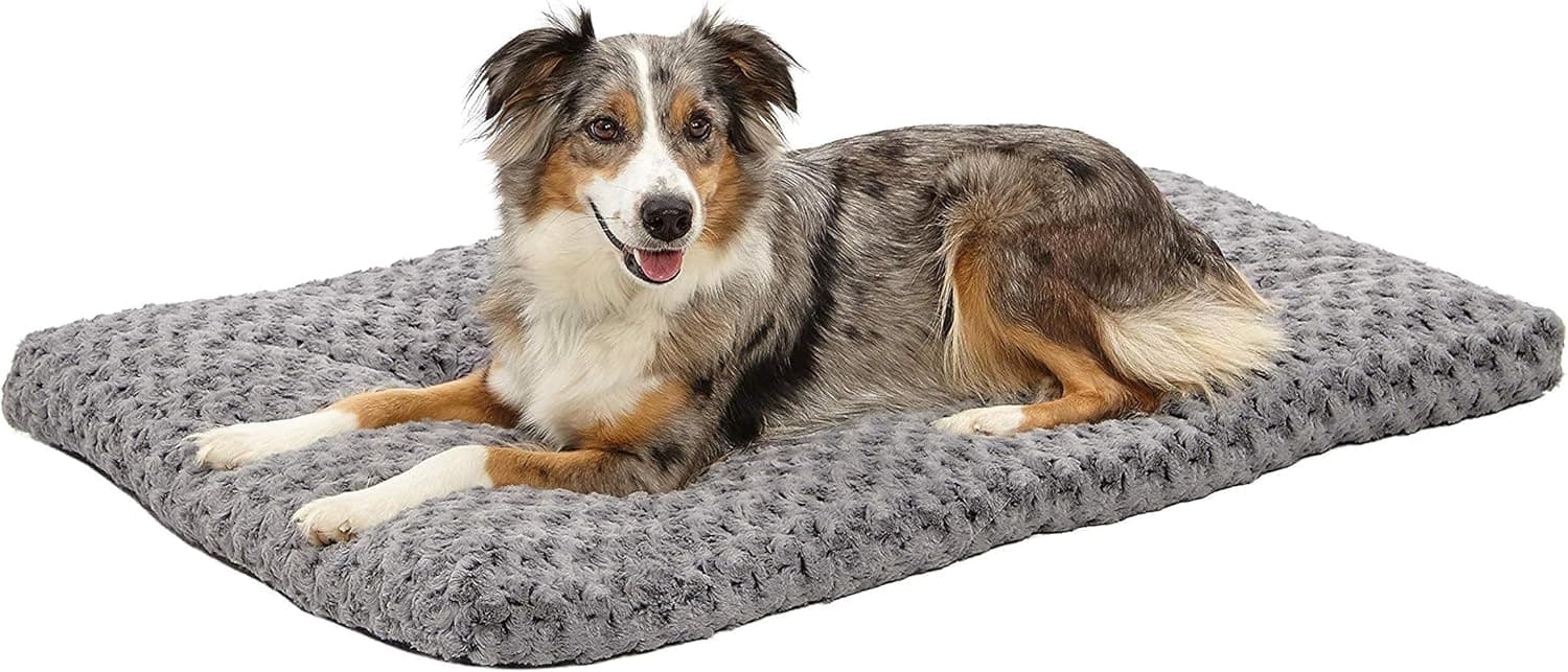 MidWest Homes for Pets Cama mediana QuietTime Deluxe Mocha Ombré Swirl para mascotas, lavable a máquina, parte inferior antideslizante, alfombrilla suave para cajas de 30 pulgadas