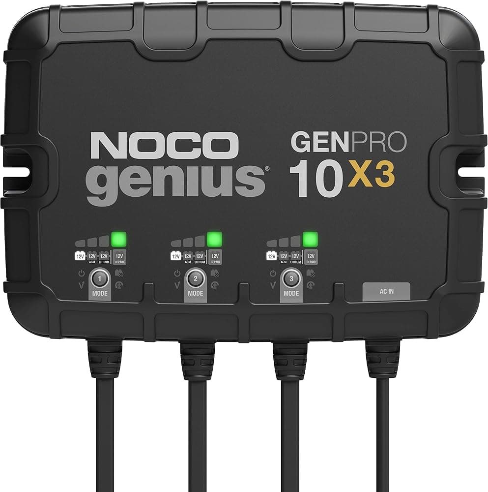 NOCO GENPRO10X3 12V 30A 3-Bank OnBoard Marine Battery Charger & Maintainer | Charges 3 Batteries at Once, IP68 Waterproof, Overcharge Protection, Temperature Compensation, For Lead-Acid & Lithium
