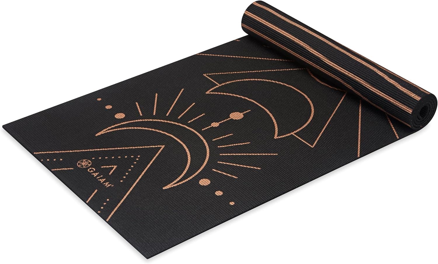 Esterilla de yoga Gaiam – Estera de ejercicio y fitness reversible, extragruesa, antideslizante, con impresión premium de 6 mm, para todo tipo de yoga, pilates y entrenamientos en el suelo (68 x 24 x 6 mm de grosor)