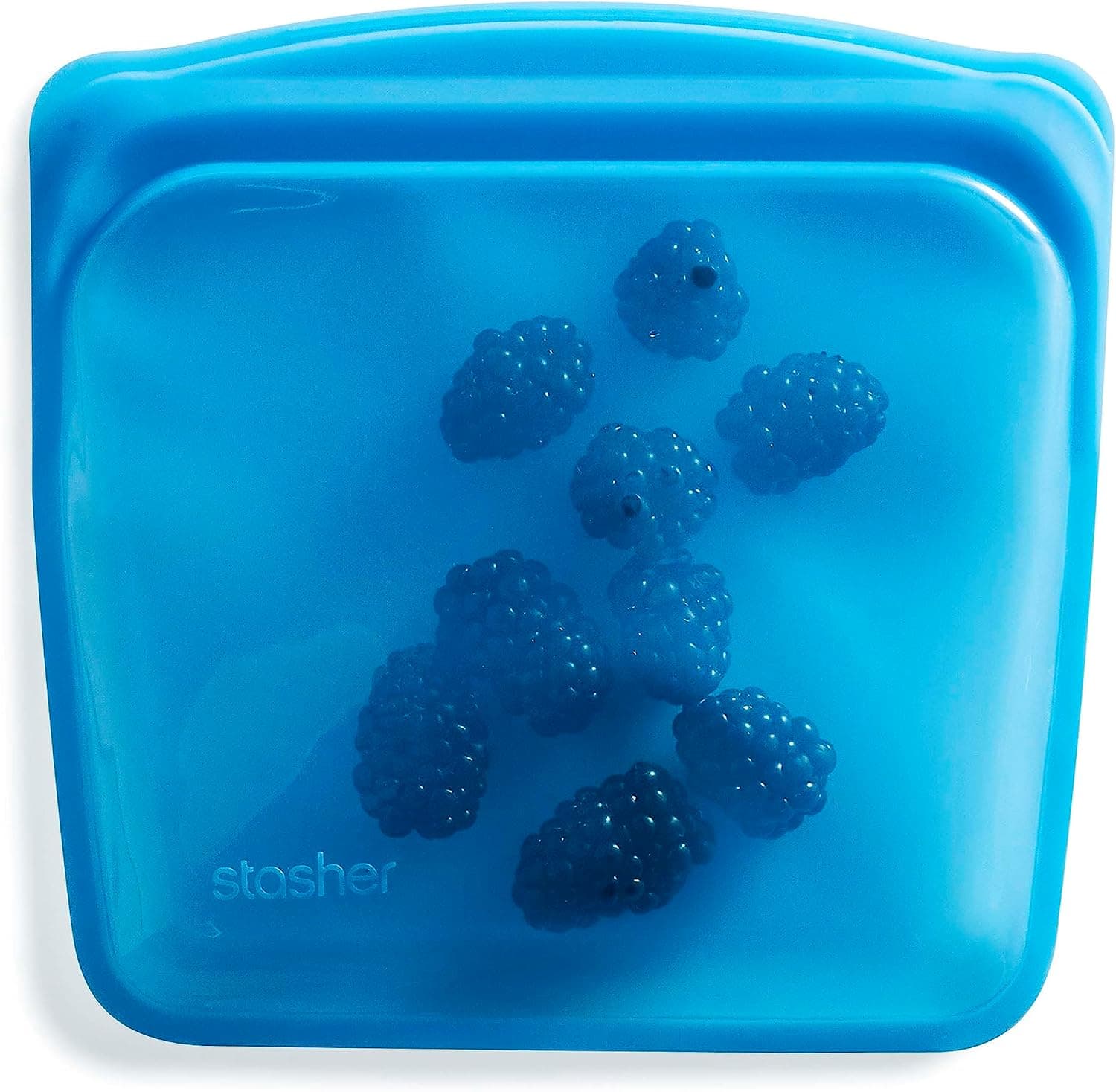 Bolsa para sándwich de silicona reutilizable Stasher Premium, arándano, 28 oz | Silicona apta para alimentos, sin fugas, sin BPA, ecológica, congelador, microondas, lavavajillas, horno, preparación de comidas, recipiente para almuerzo
