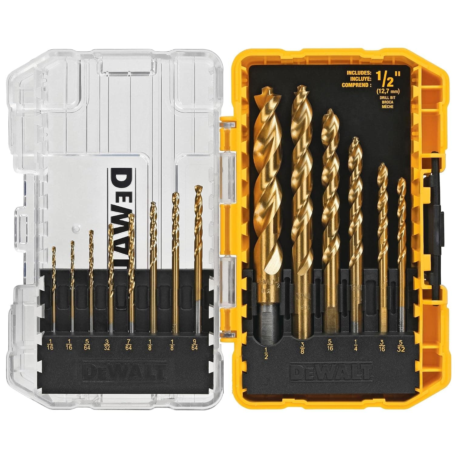 DEWALT Juego de brocas, revestimiento de nitruro de titanio, 14 piezas (DW1354)