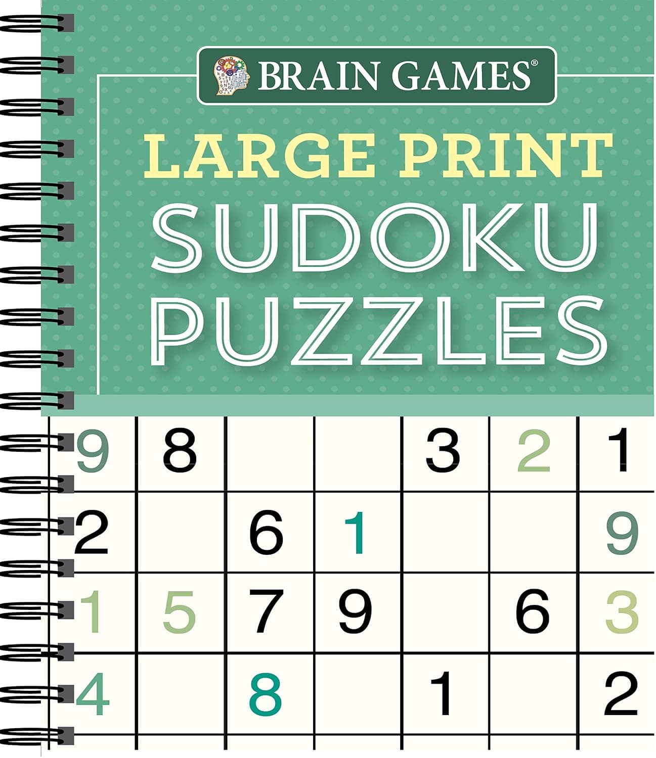 Juegos mentales: rompecabezas de sudoku con letra grande (verde)