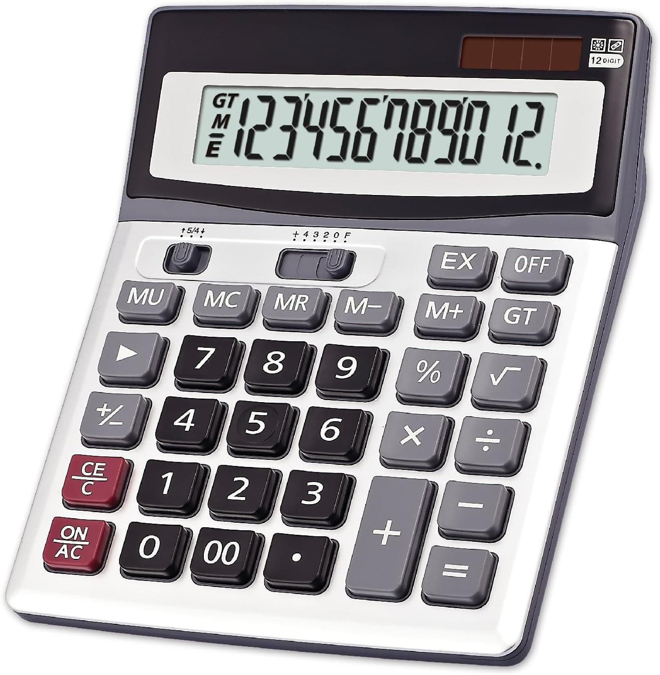 OFFIDIX Calculadora electrónica con pantalla LCD de doble potencia y tecla grande de 12 dígitos | Office Big Calculator Calculadora de escritorio portátil para oficina diaria y básica Pantalla ultra clara de 12 dígitos con respaldo de energía dual