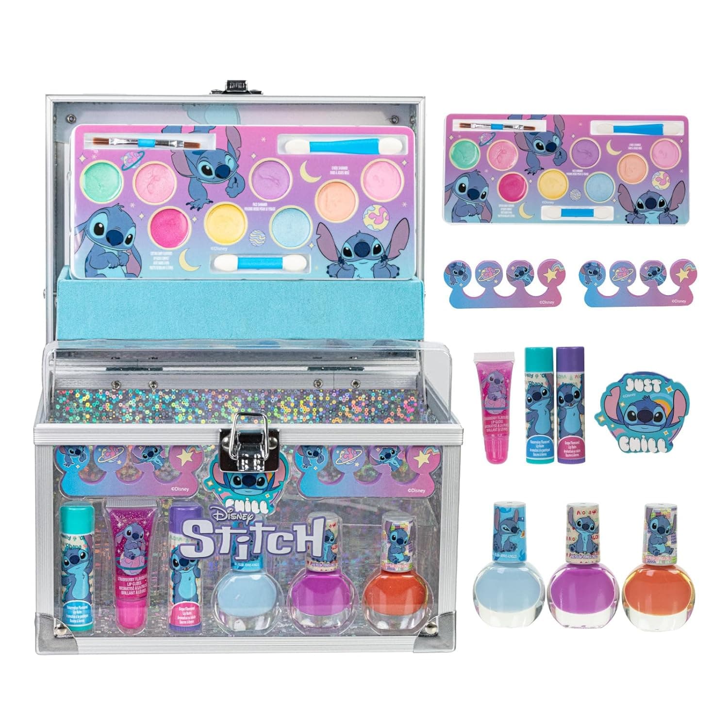Stitch Train Case Beauty Set with Washable Makeup, Ages 3+
