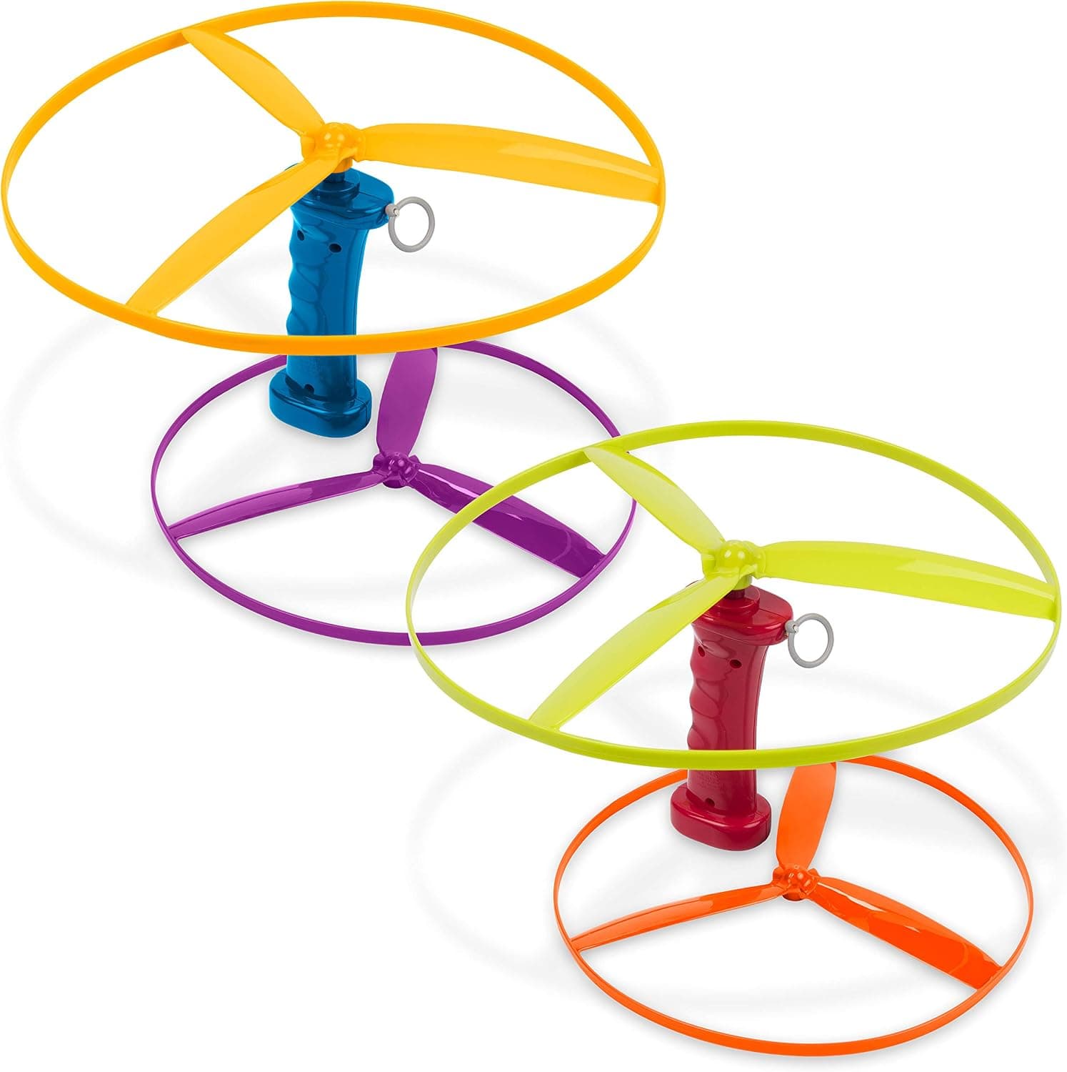 Skyrocopter de juguete Battat Flying Disc, 2 lanzadores y 4 discos, verano | Juego de helicóptero con 2 lanzadores y 4 discos para juegos activos al aire libre, diversión de causa y efecto y padres e hijos, más de 3años