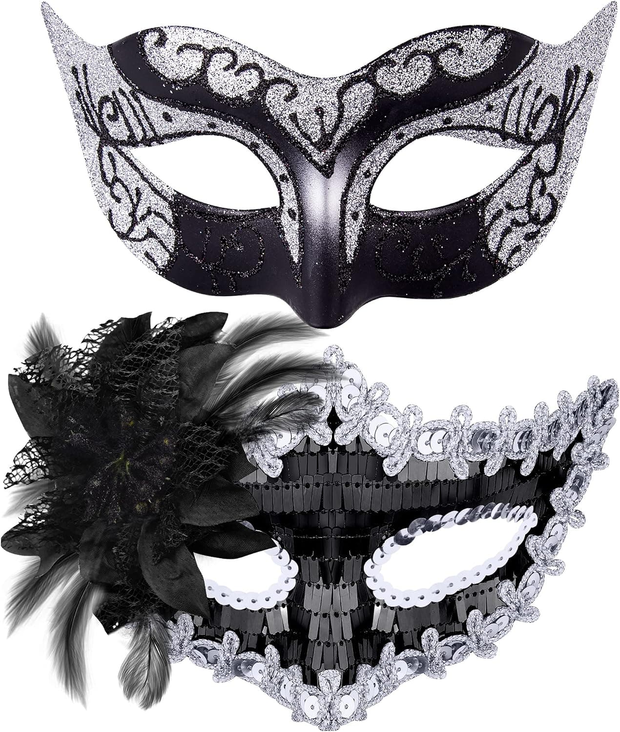 SIQUK Conjunto de máscaras de Mascarada para Parejas Máscara de Fiesta Veneciana Máscara de Disfraz