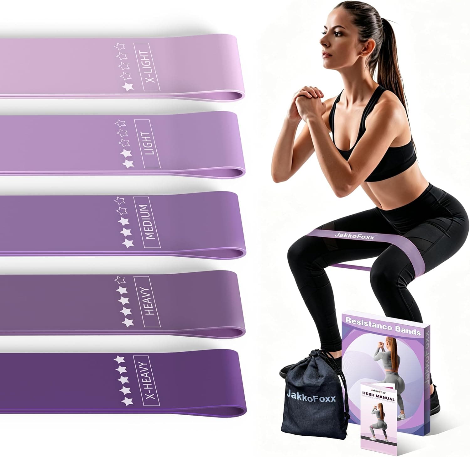 Bandas de ejercicio de resistencia, bandas de resistencia para ejercicio en casa, estiramiento, entrenamiento de fuerza, fisioterapia, bandas elásticas de entrenamiento para mujeres, hombres y niños, juego de 5