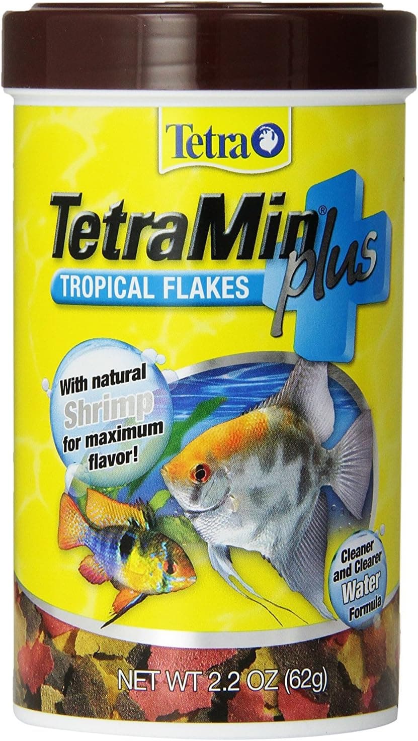 Tetra TetraMin Plus Tropical Flakes 2.2 onzas, alimento para peces nutricionalmente equilibrado con camarones añadidos