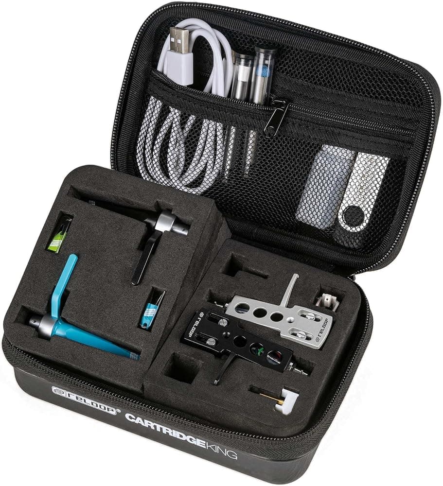Cartucho King, Estuche de almacenamiento profesional para DJ para cartuchos, agujas y accesorios de tocadiscos, 6.7" x 2.5" x 4.6", negro