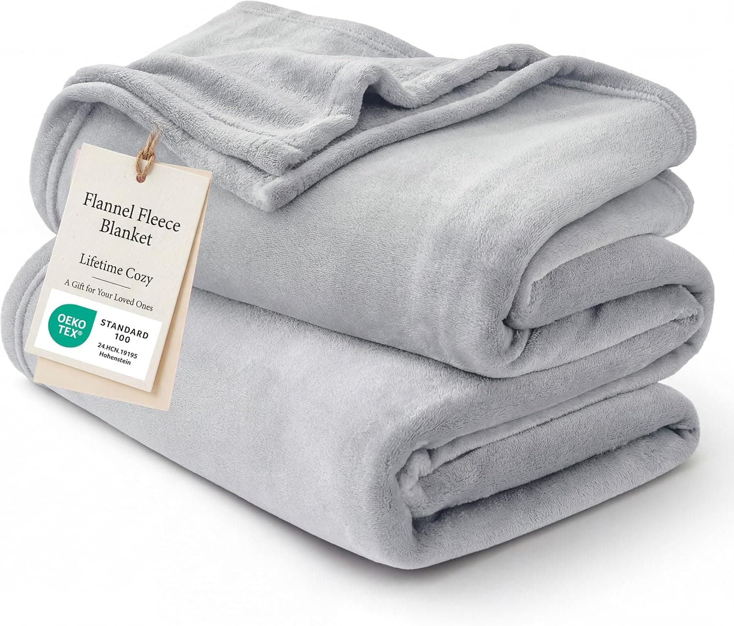 Bedsure GentleSoft Manta de forro polar – Mantas ligeras de color gris claro para sofá, cama, camping, viajes – Mantas de microfibra súper suaves y acogedoras, 50 x 60 pulgadas