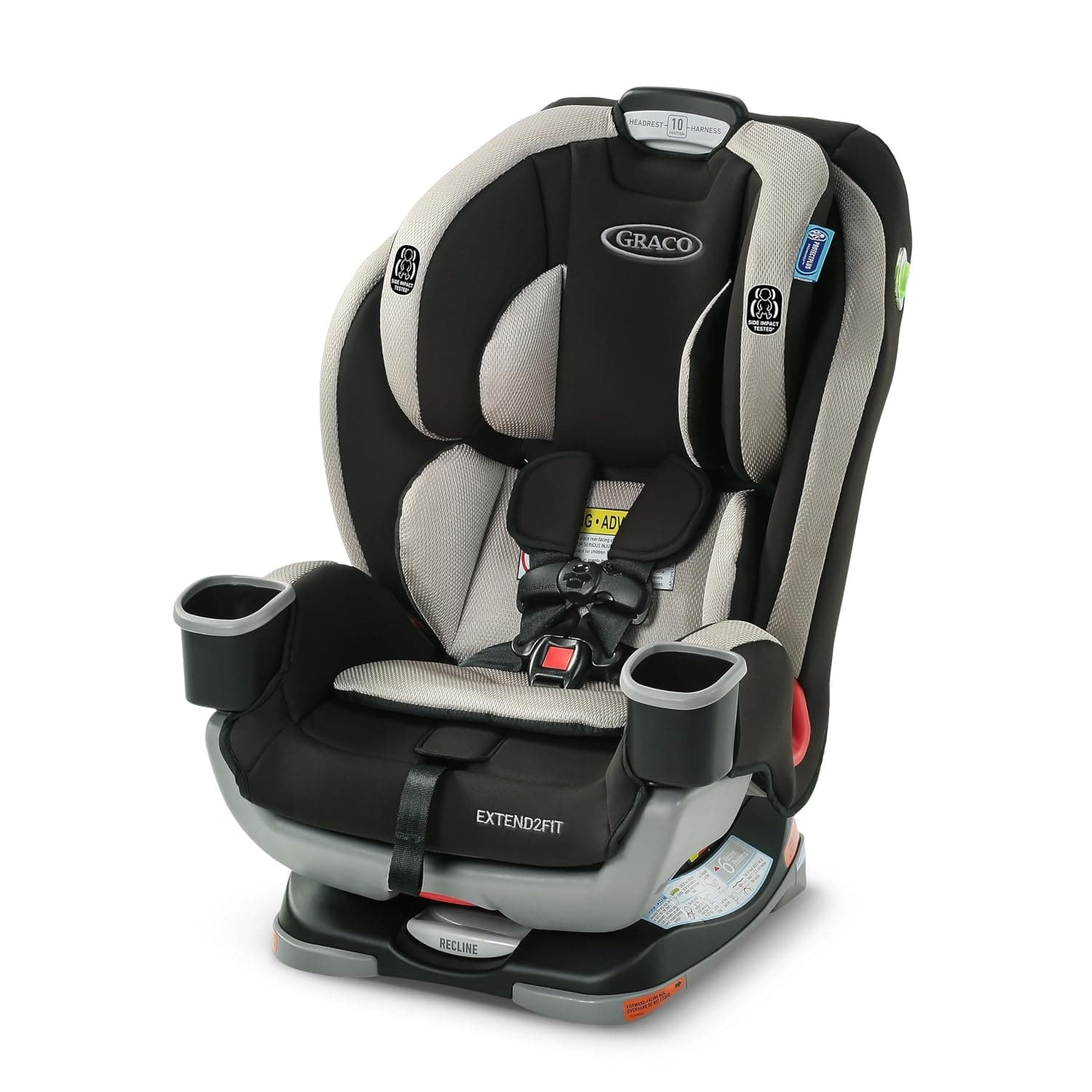 Graco® Extend2Fit Asiento para automóvil 3 en 1 Asiento elevador para automóvil convertible gris