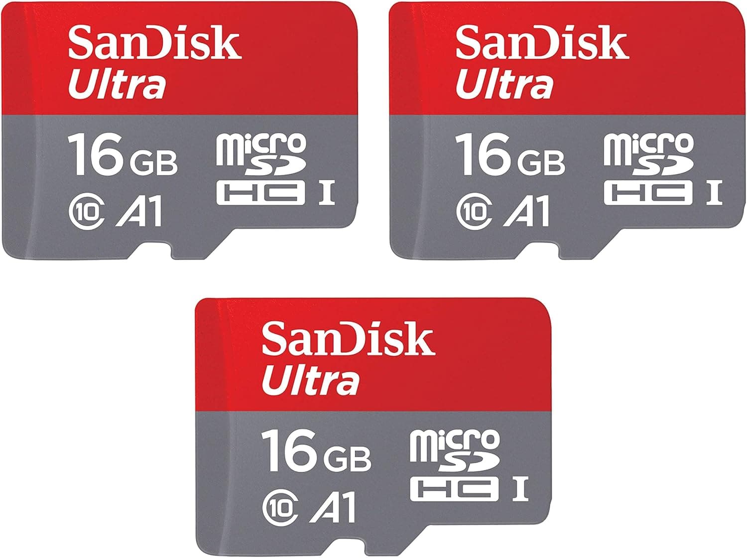 [Versión anterior] Tarjeta de memoria SanDisk Ultra microSDHC UHS-I de 16 GB, paquete de 3 (3 x 16 GB) - SDSQUAR-016G-GN6MM