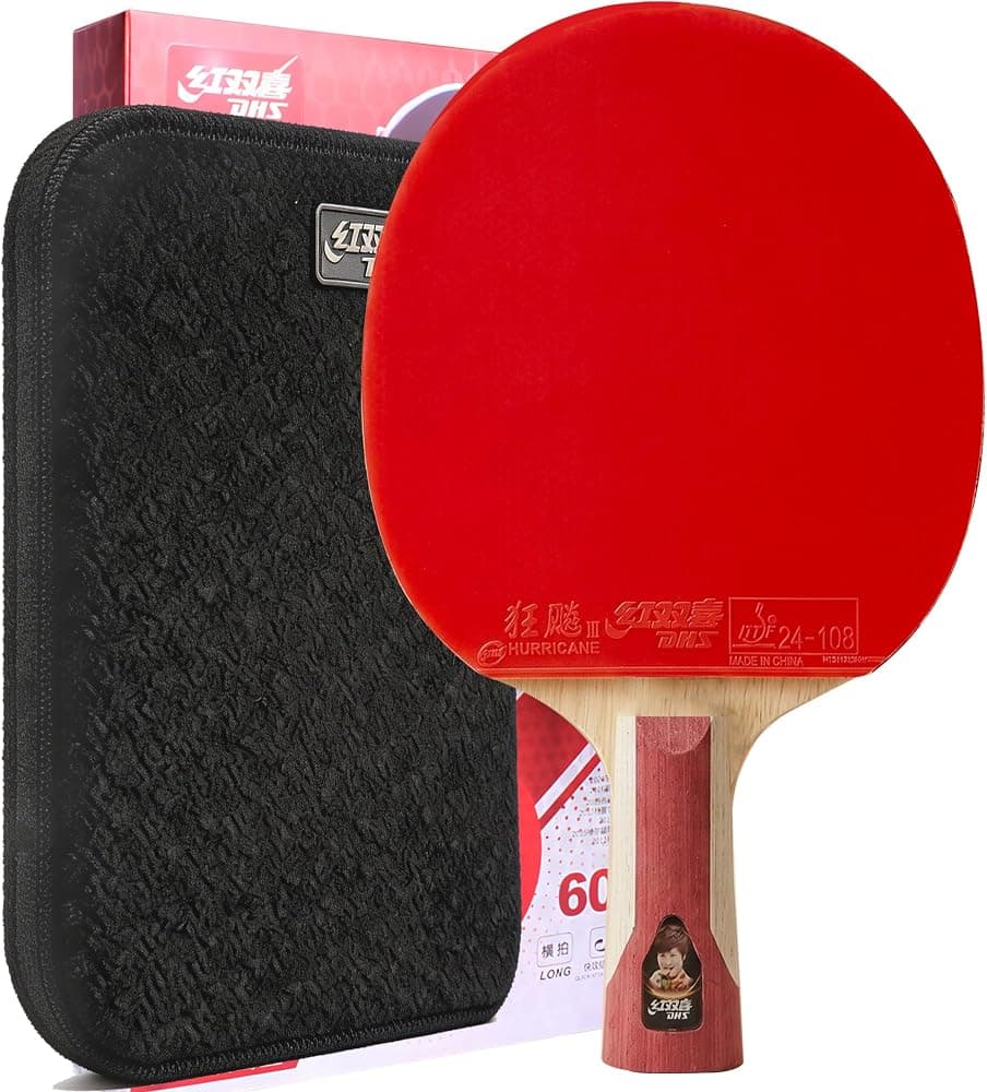 Raqueta de tenis de mesa de nivel de rendimiento DHS, palas de ping pong profesionales con gomas de huracán, ideales para jugadores ofensivos avanzados y control de bucle