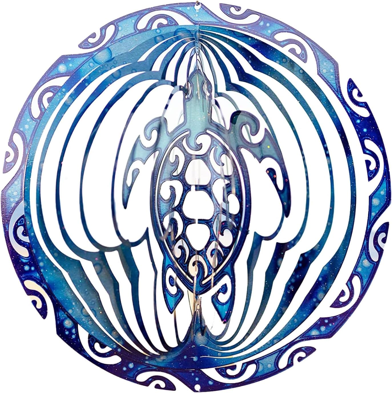 VP Home Tribal Turtle Kinetic Wind Spinners para patio y jardín Wind Spinner al aire libre Metal grande colgante tortuga decoración 3D jardín arte viento escultura Spinners arte cinético césped adornos, 12 x 15 pulgadas