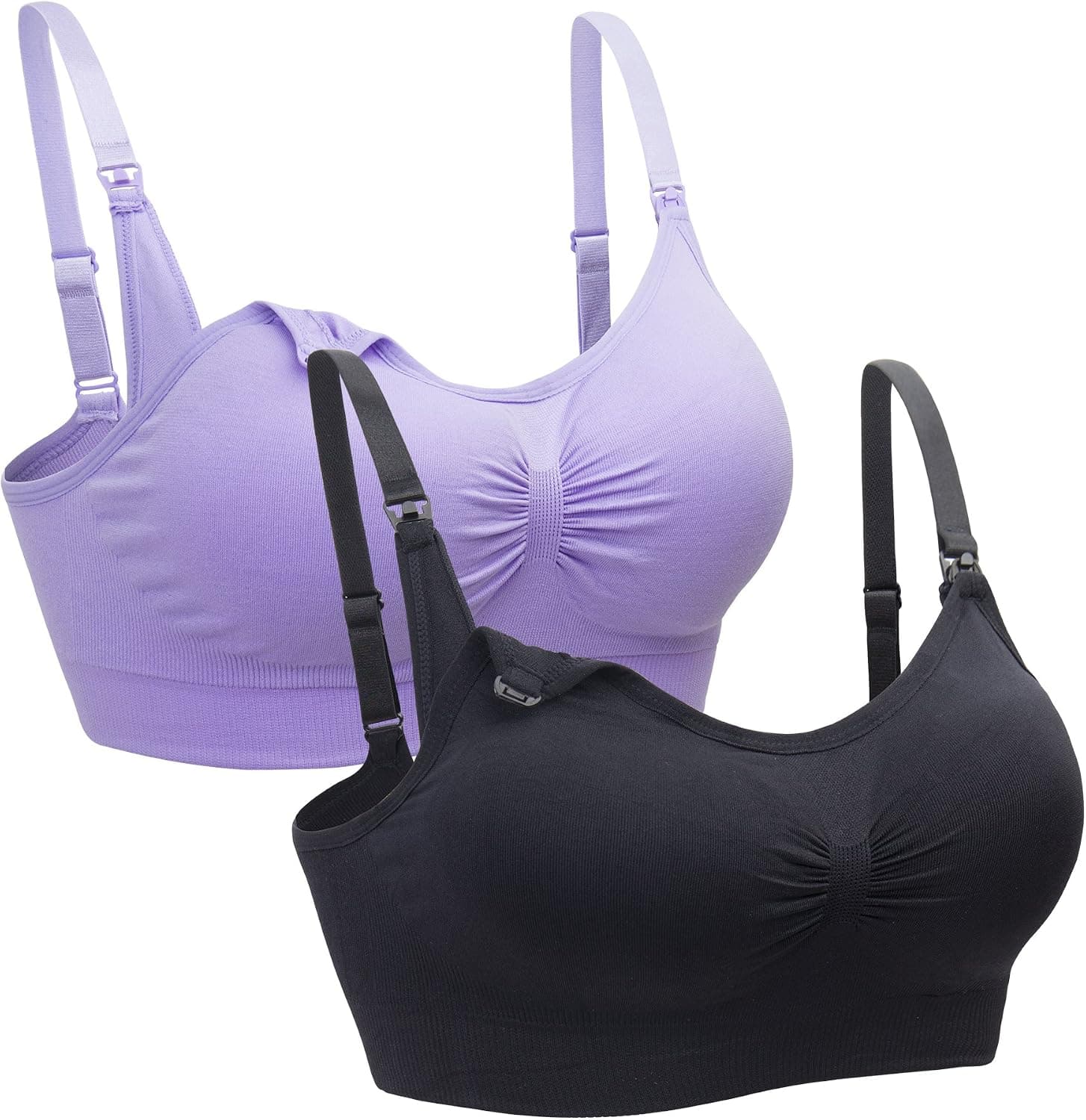 Suekaphin 2PACK Sujetador de Maternidad de Lactancia para Embarazo Mujeres Lactantes Cómodo Dormir con Extensores