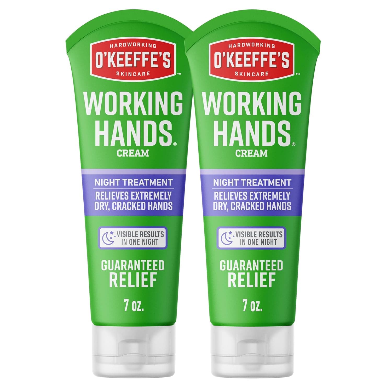 O'Keeffe's Working Hands Crema de manos para tratamiento nocturno, tubo de 7 oz, paquete de 2